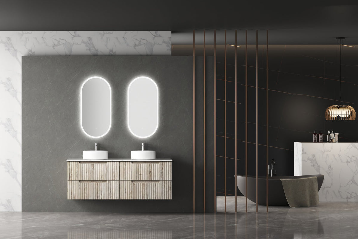 Aulic Beau Monde Oblong LED Mirror, frameless, styled bathroom