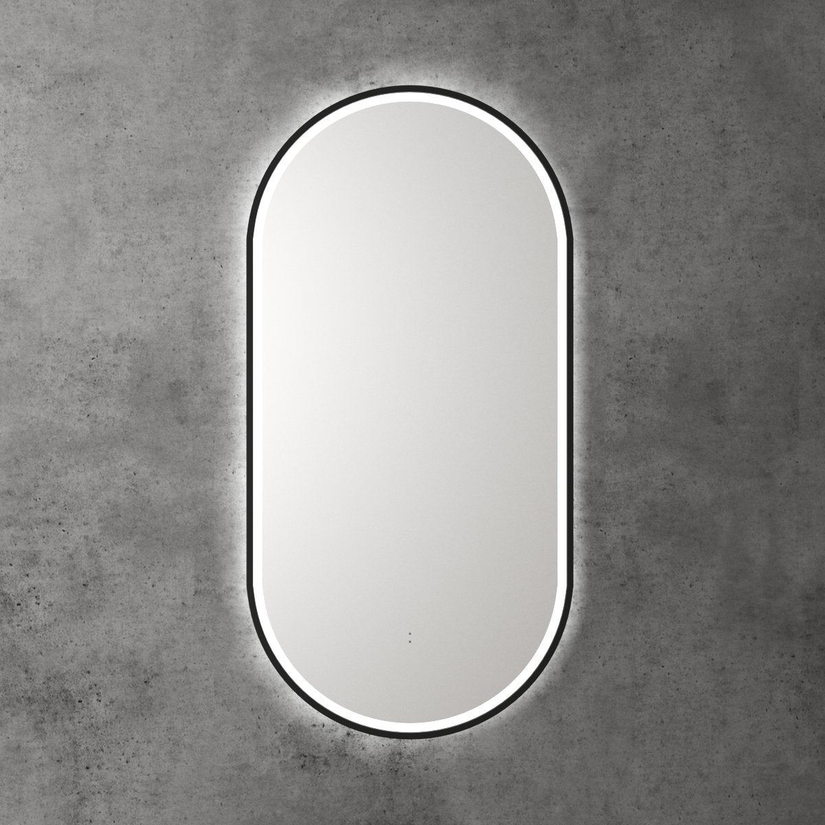 Aulic Beau Monde Oblong LED Mirror 450 x 900mm, matte black frame