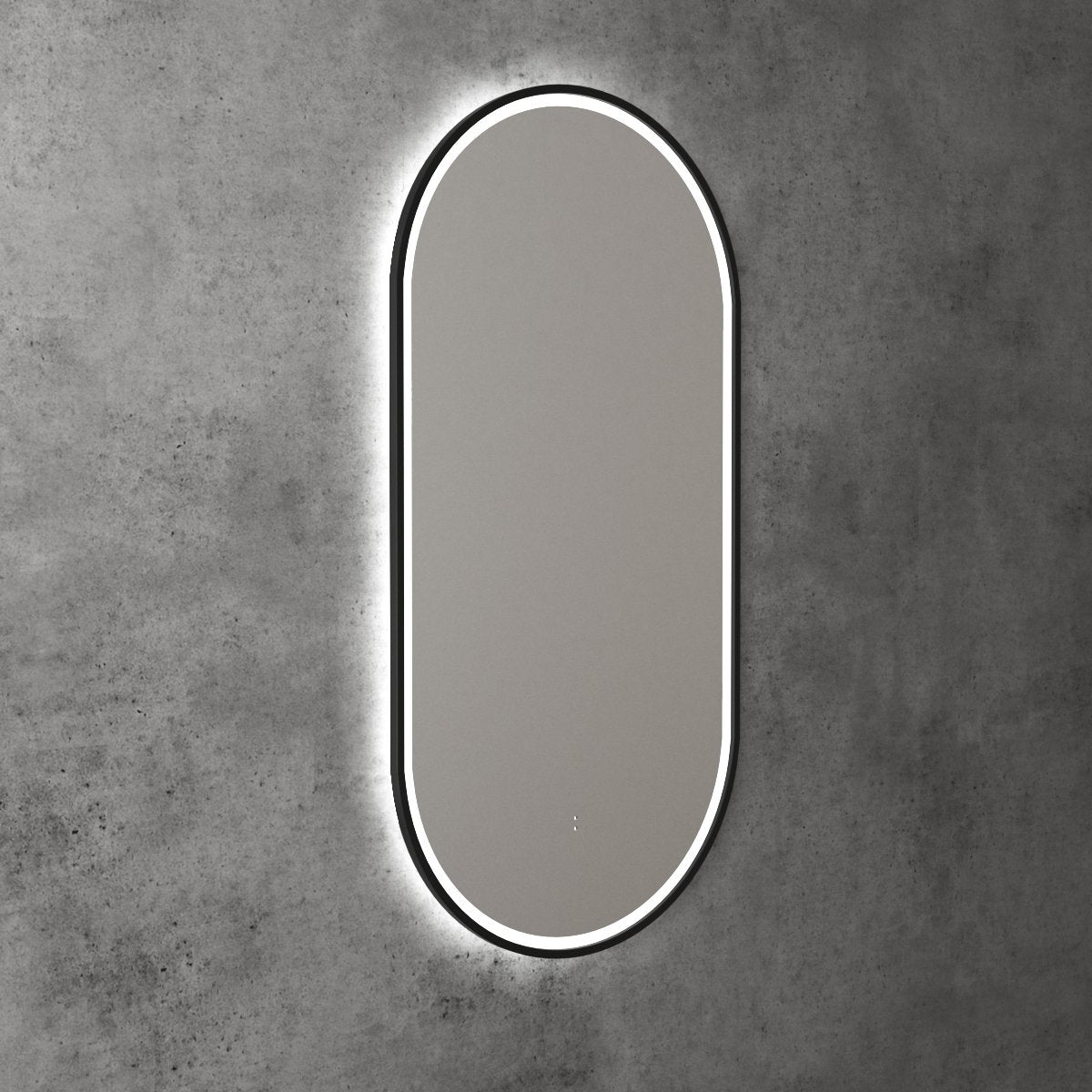 Aulic Beau Monde Oblong LED Mirror 450 x 900mm, matte black frame
