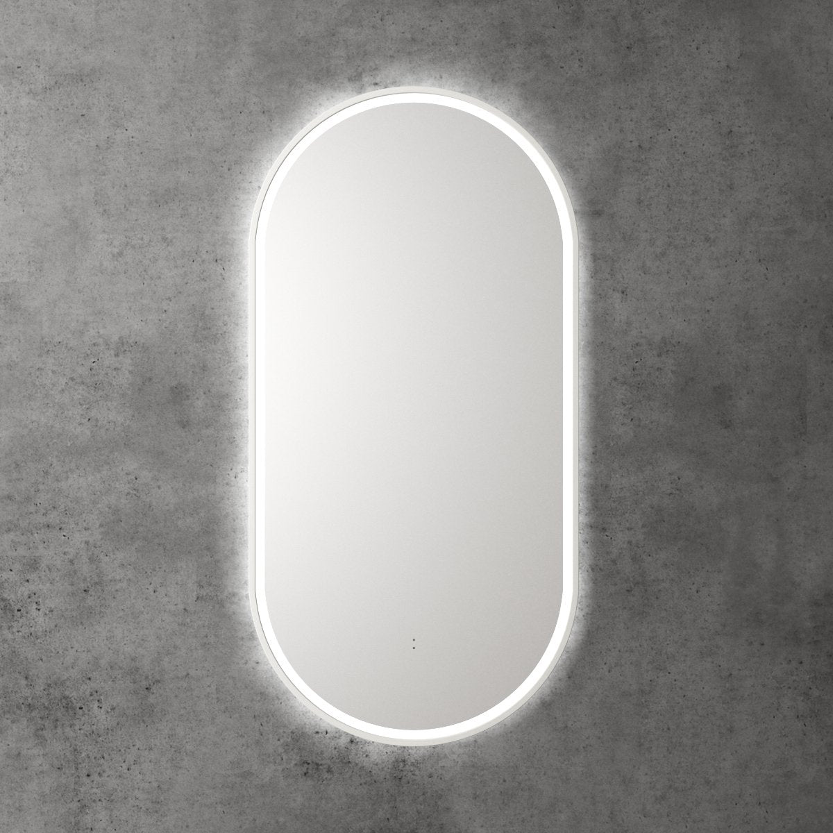 Aulic Beau Monde Oblong LED Mirror 450 x 900mm, matte white frame