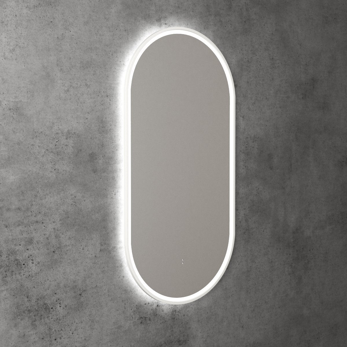 Aulic Beau Monde Oblong LED Mirror 450 x 900mm, matte white frame