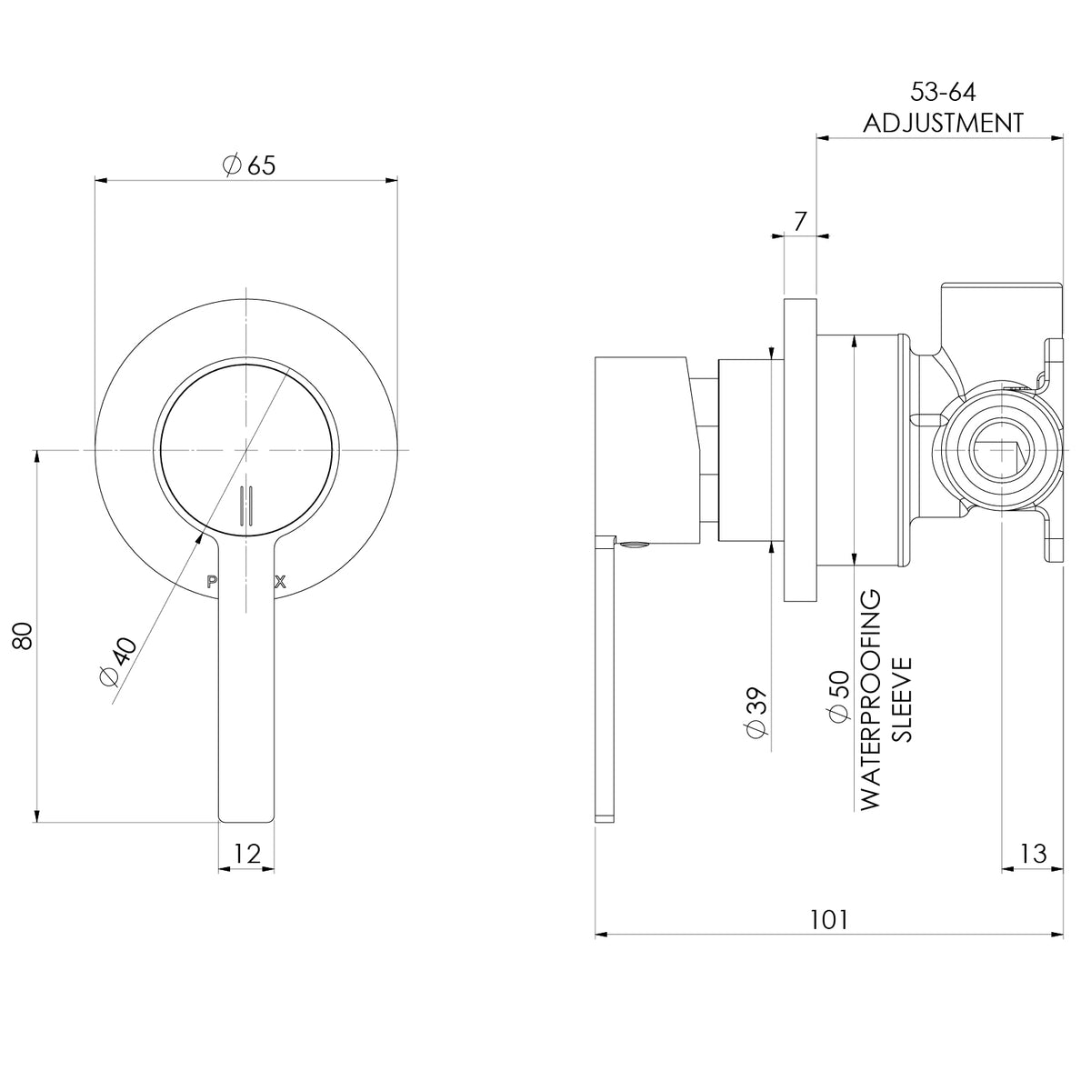 Phoenix Lexi MKII SwitchMix Shower / Wall Mixer Fit-Off Kit – Lead Free