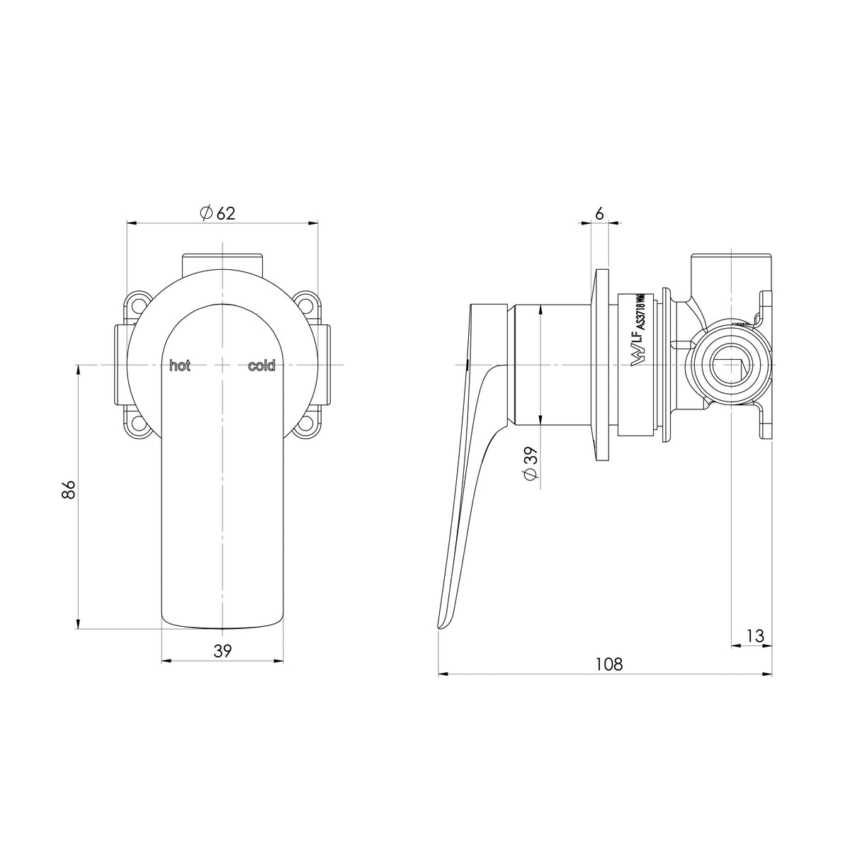 Phoenix Kusabi SwitchMix Shower / Wall Mixer (Fit-Off Kit Only) – Lead Free