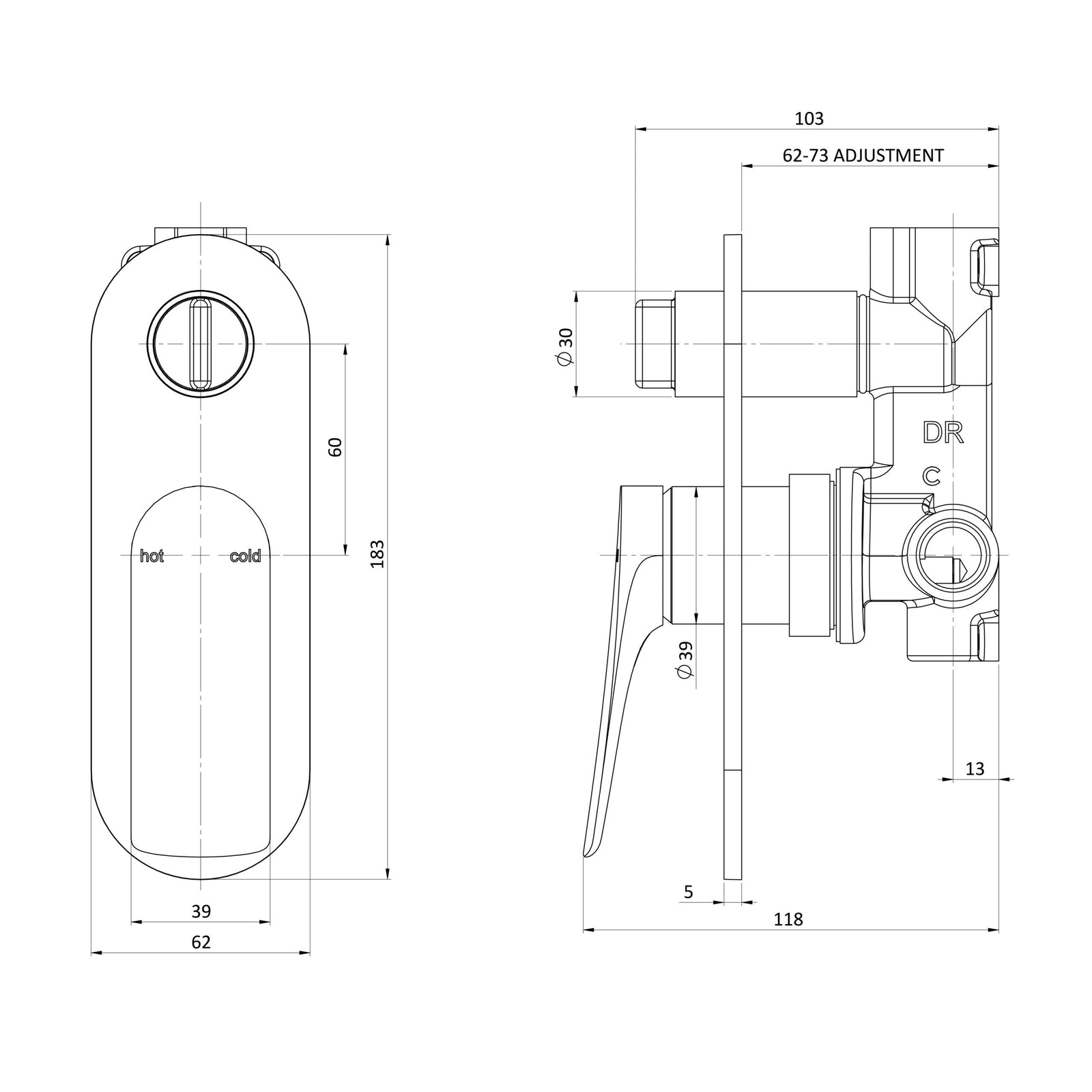 Phoenix Kusabi SwitchMix Shower / Bath Diverter Mixer (Complete Kit) – Lead Free