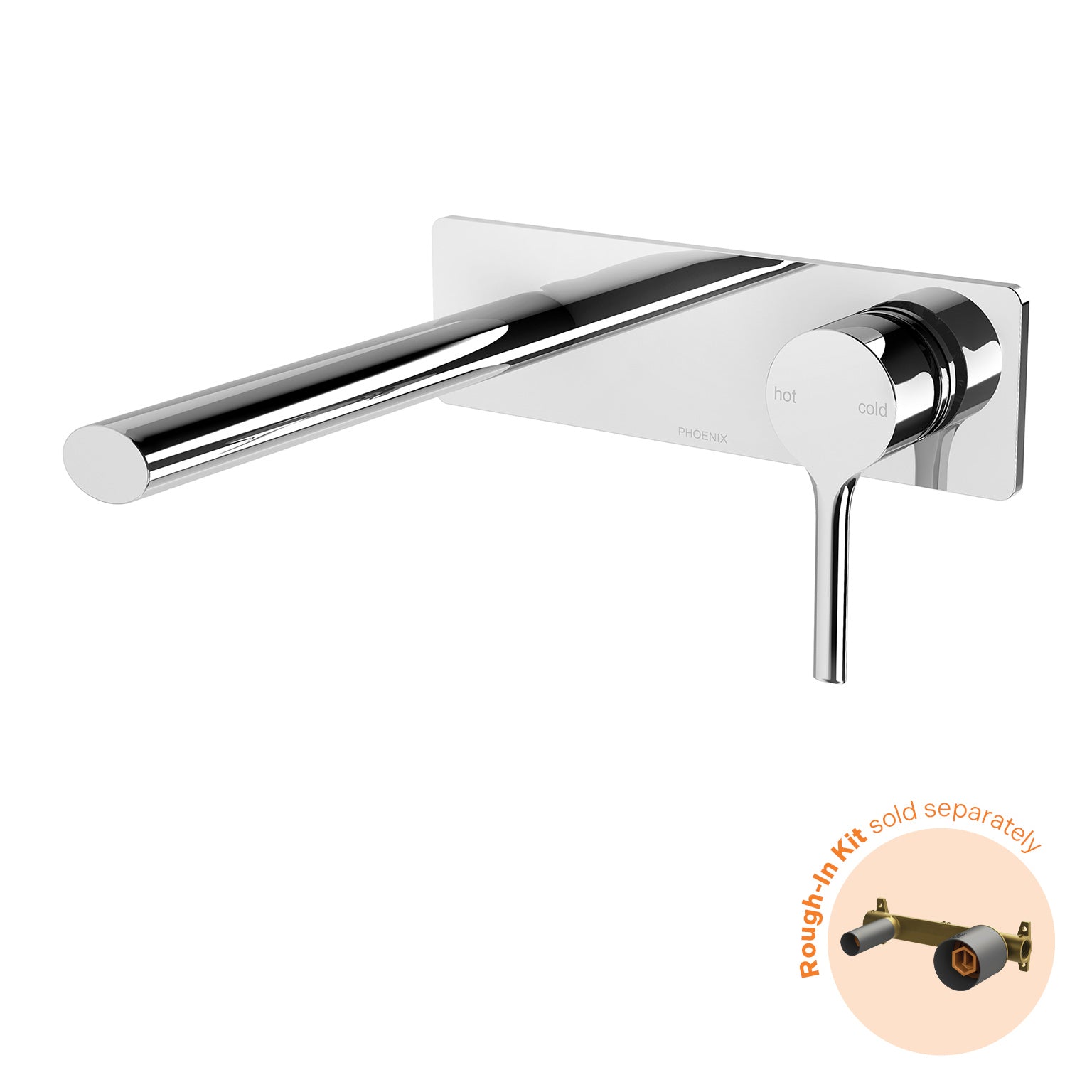 Phoenix Vivid Slimline Oval SwitchMix Wall Basin / Bath Mixer Set 175mm (Fit-Off Kit Only) – Lead Free