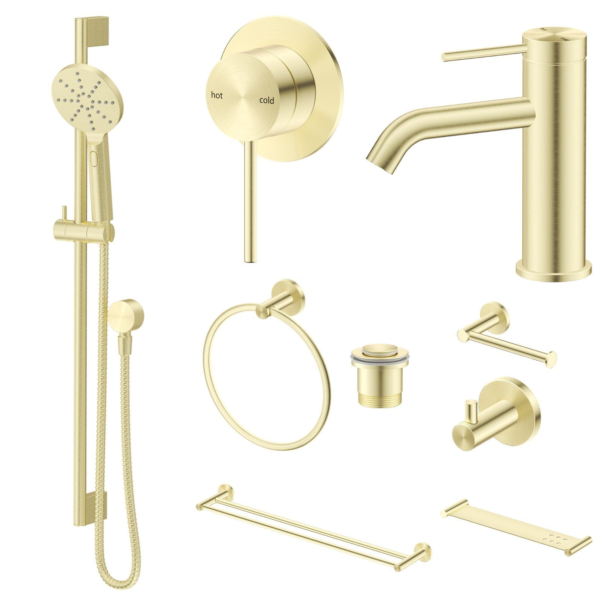 Bella Vista Mica 10-Piece Bathroom Package Builder - French Gold: every piece in the package