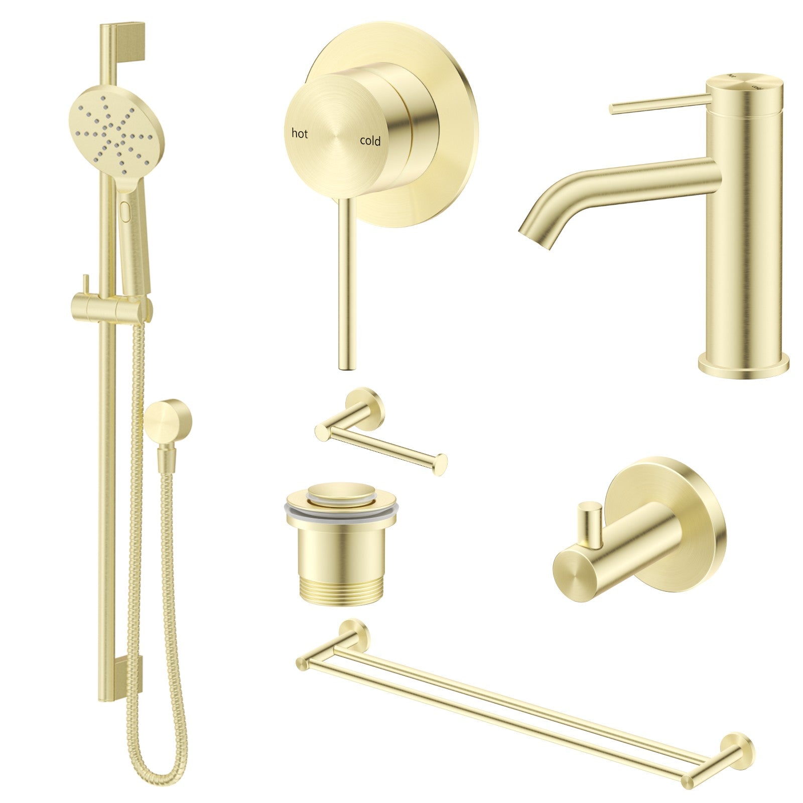 Bella Vista Mica 8-Piece Bathroom Package Builder - French Gold: every piece in the package