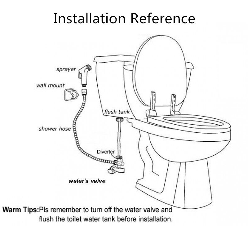 Bathroom Solid Brass Brushed Yellow Gold Toilet Bidet Spray Diverter Only