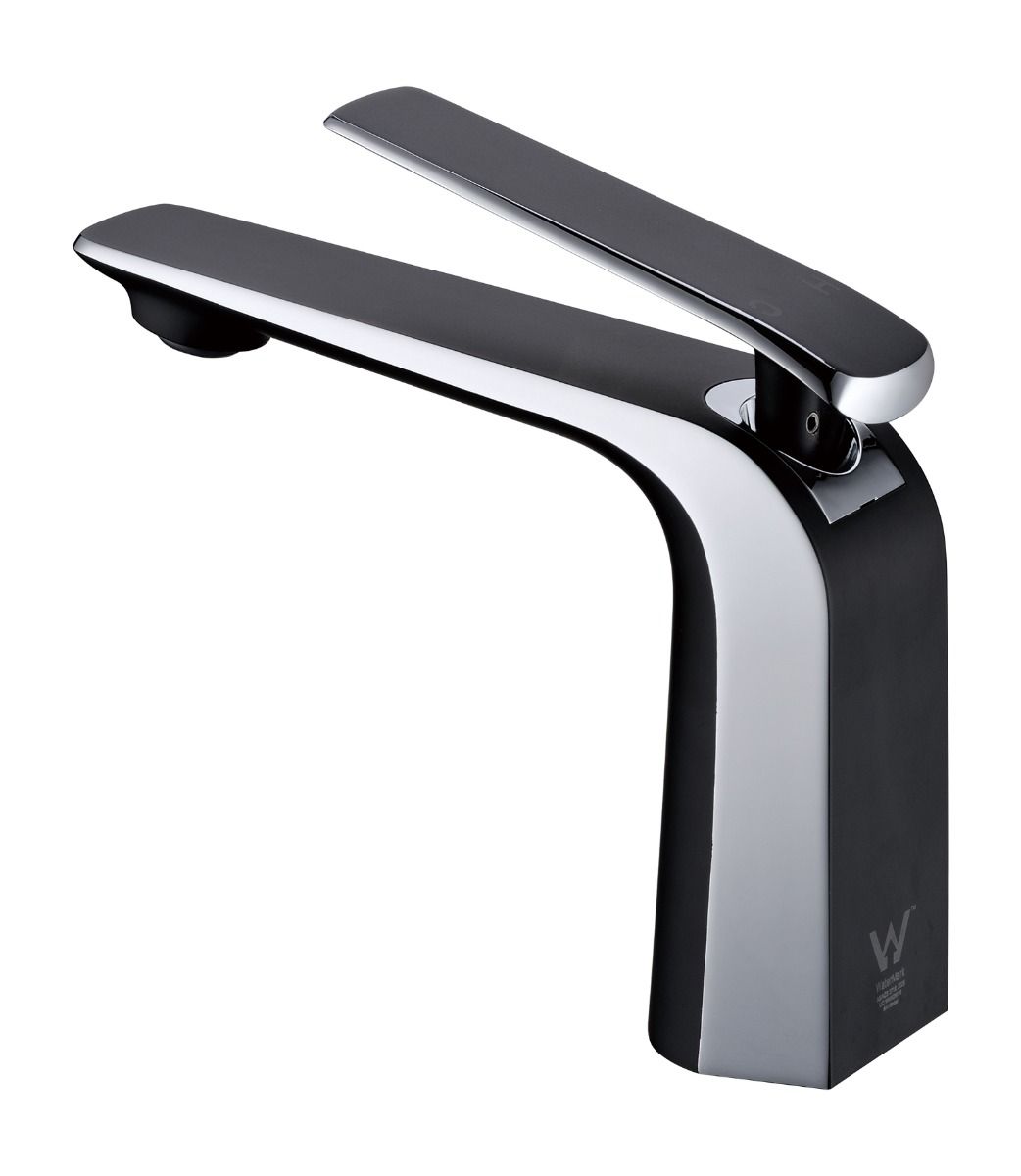 Norico Esperia Matte Black &amp; Chrome Basin Mixer