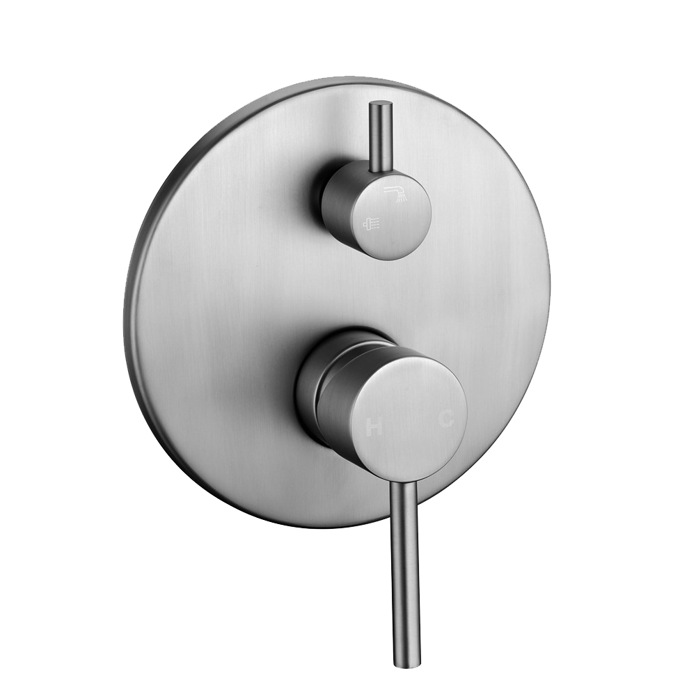 LUCID PIN Series Round Brushed Nickel Shower/Bath Mixer Diverter(color up)