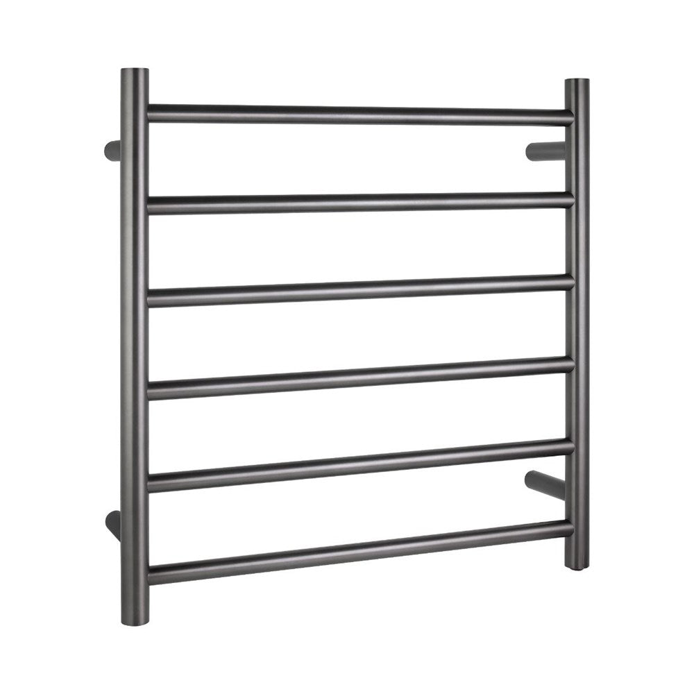 Brushed Gun Metal Grey Electric Heated Towel Rack 6 Bars