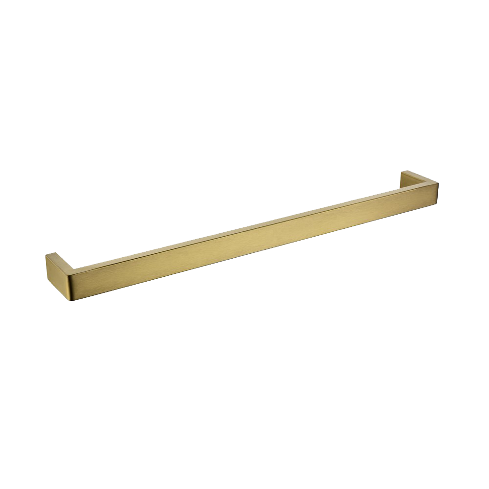IVANO Series Square Brushed Yellow Gold Single Towel Rail 800mm