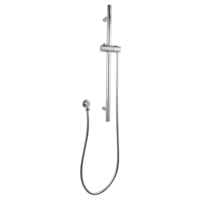 Round Chrome Wall Mounted Sliding Rail with Water Hose &amp; Wall Connector Only