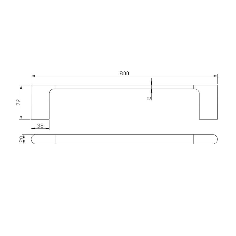 VOG Series Gun Metal Grey Single Towel Rail 800mm