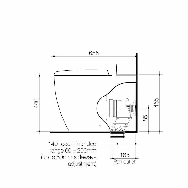 Caroma Contura® II Cleanflush® Wall Faced Close Coupled BE 4S Pan GermGard® - Clay