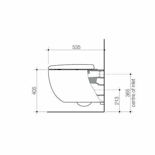 Caroma Contura® II Cleanflush® Wall Hung BI 4S Pan GermGard® - Clay