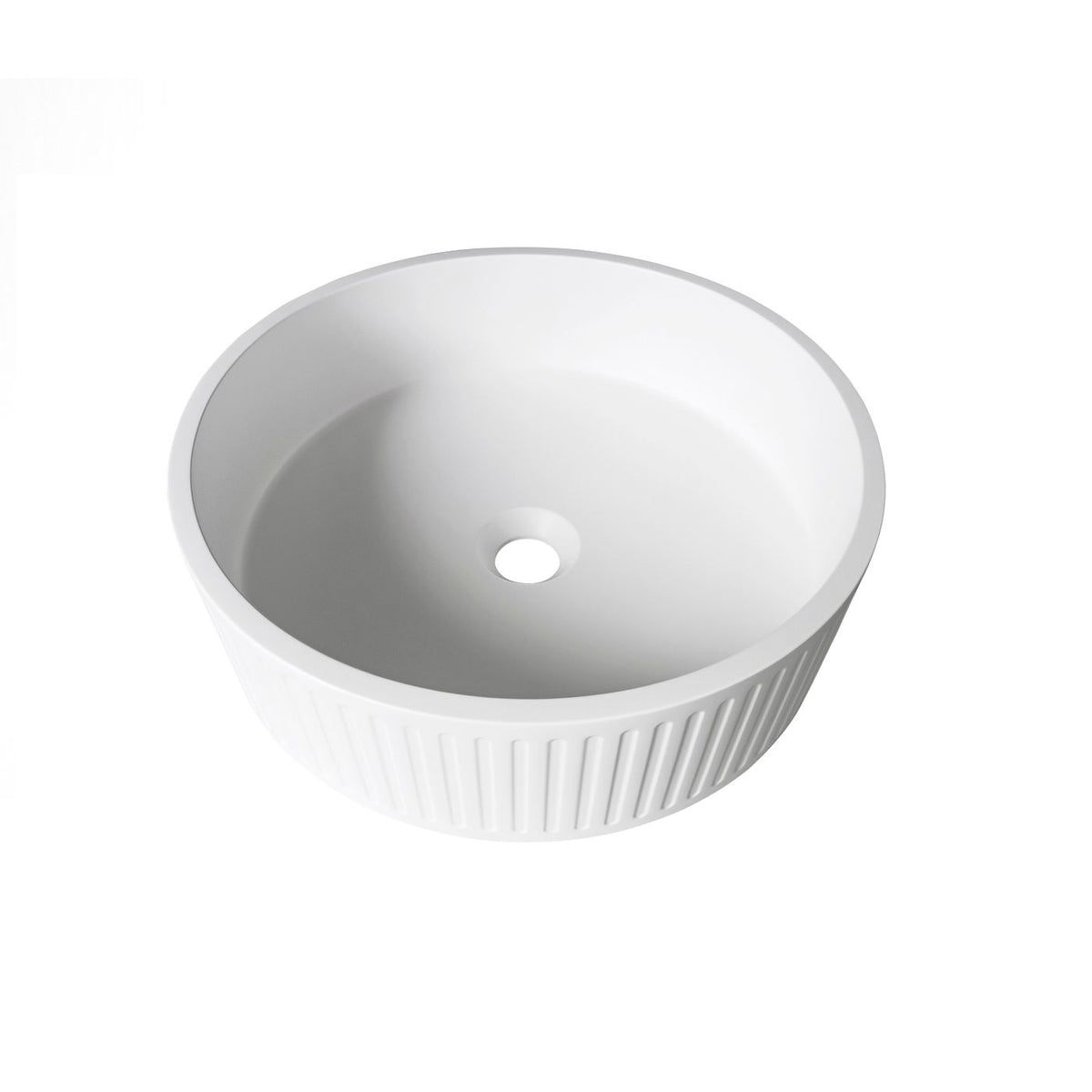 Otti Hudson Concrete Fluted Round Basin | 400mm