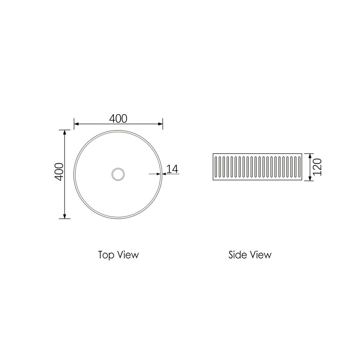 Otti Hudson Concrete Fluted Round Basin | 400mm