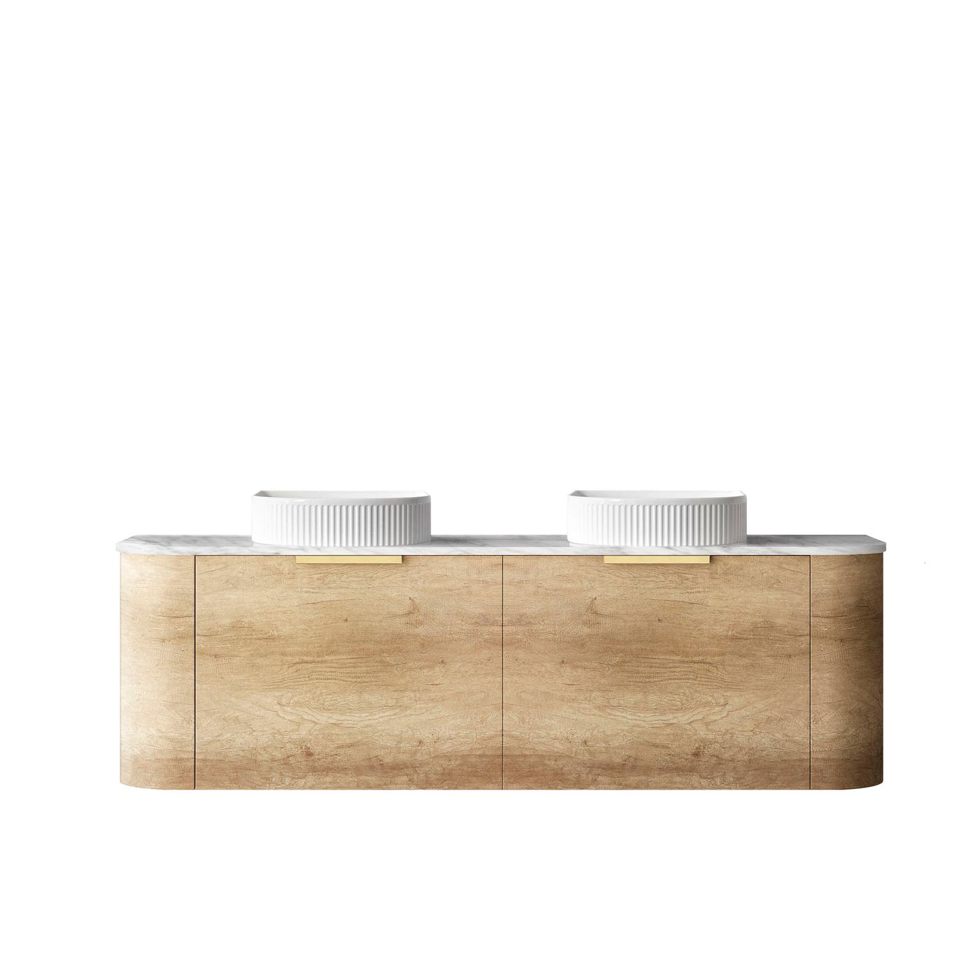 Otti Bondi Wall Hung Curve Vanity | Natural Oak & Black Oak | 600 / 750 / 900 / 1200 / 1500 / 1800 MM