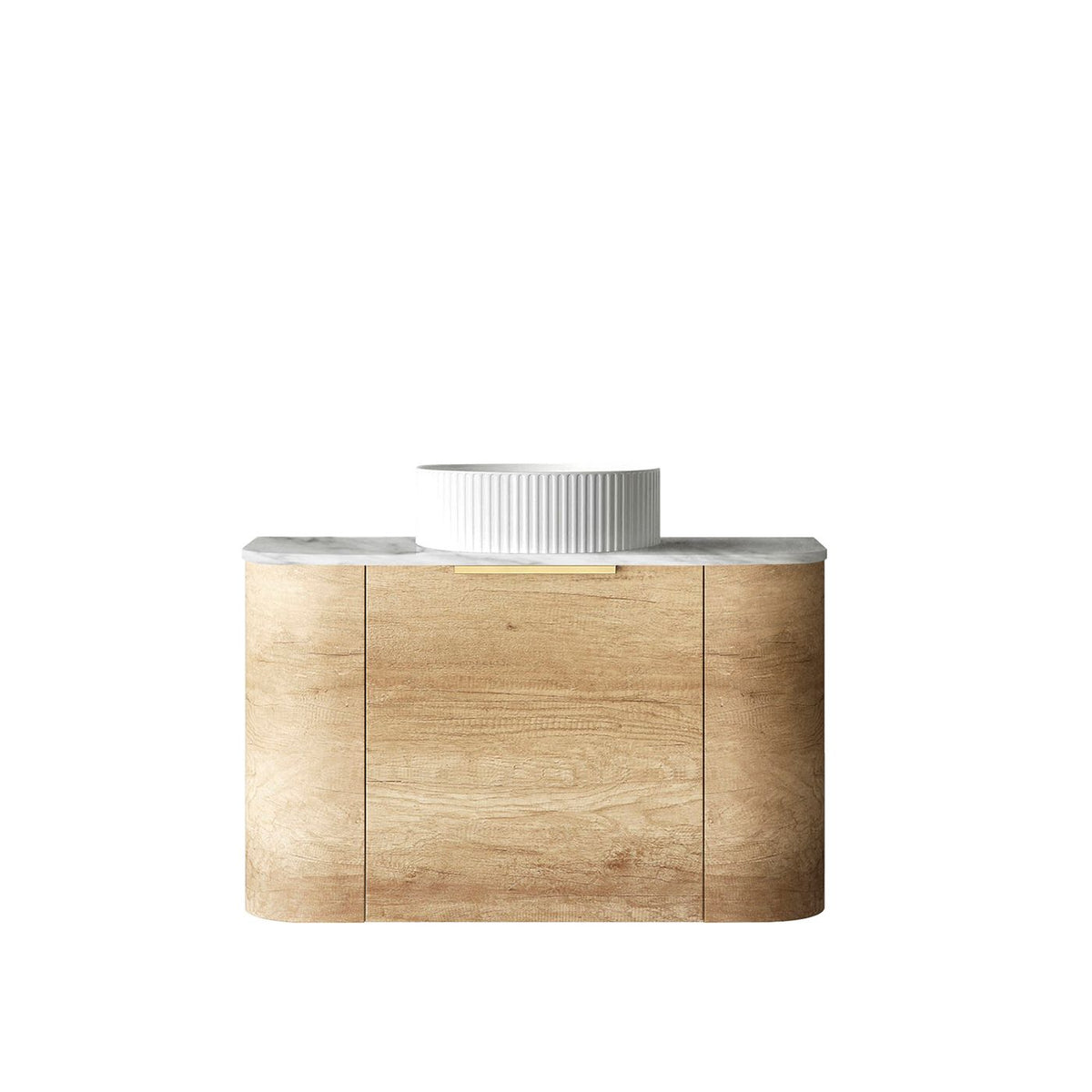 Otti Bondi Wall Hung Curve Vanity | Natural Oak & Black Oak | 600 / 750 / 900 / 1200 / 1500 / 1800 MM