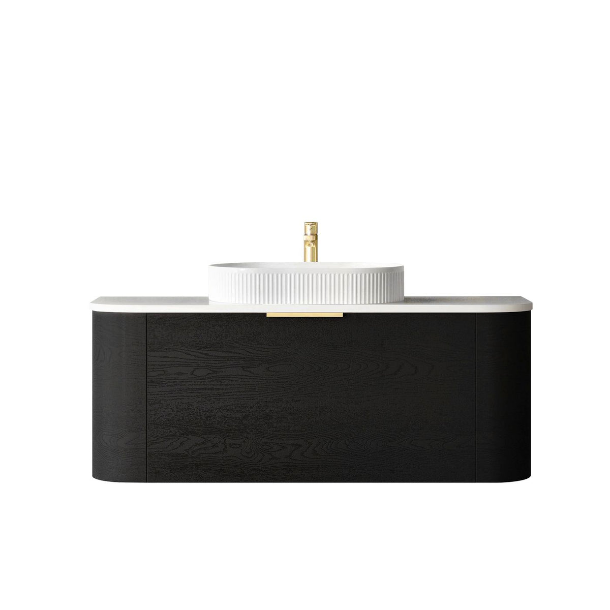 Otti Bondi Wall Hung Curve Vanity | Natural Oak & Black Oak | 600 / 750 / 900 / 1200 / 1500 / 1800 MM