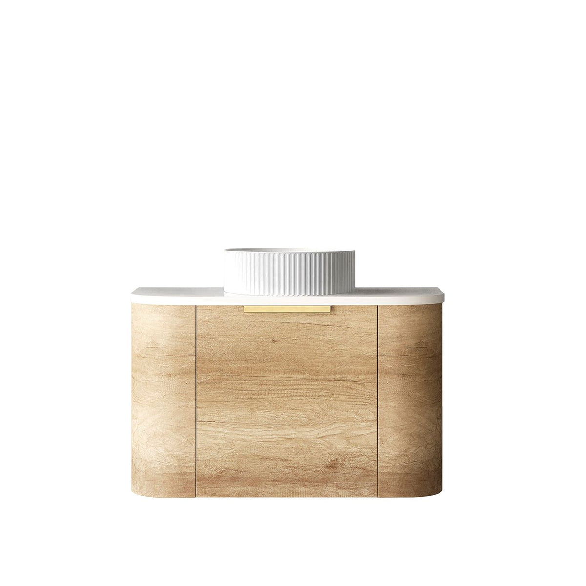 Otti Bondi Wall Hung Curve Vanity | Natural Oak & Black Oak | 600 / 750 / 900 / 1200 / 1500 / 1800 MM