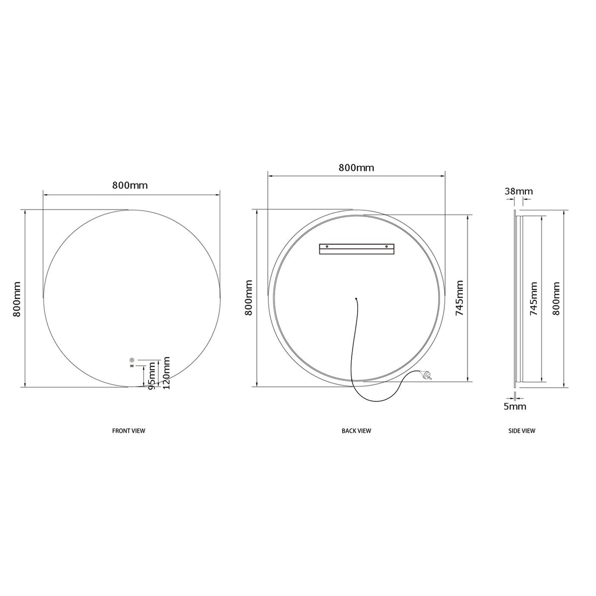 Otti Bondi LED Mirror | 800mm Round
