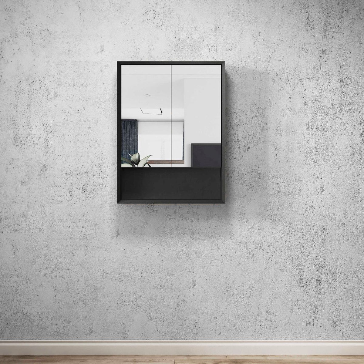 Otti Marlo Shaving Cabinet With Shelf | Matte Black