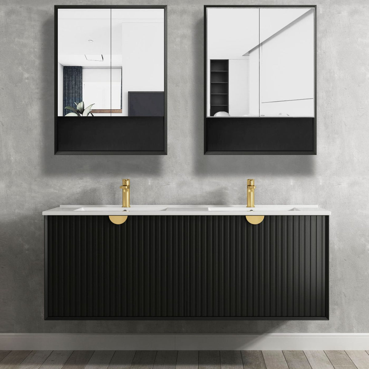 Otti Marlo Shaving Cabinet With Shelf | Matte Black