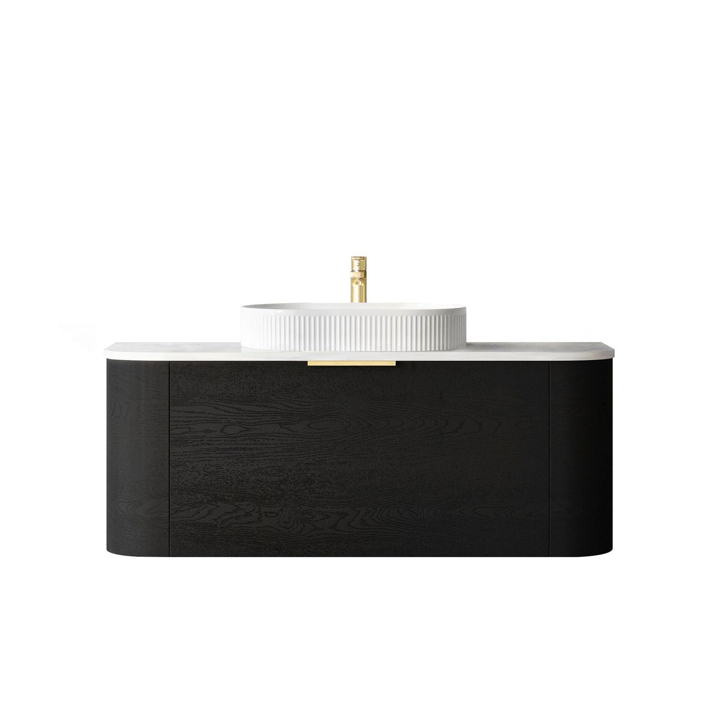 Otti Bondi Wall Hung Curve Vanity | Natural Oak & Black Oak | 600 / 750 / 900 / 1200 / 1500 / 1800 MM