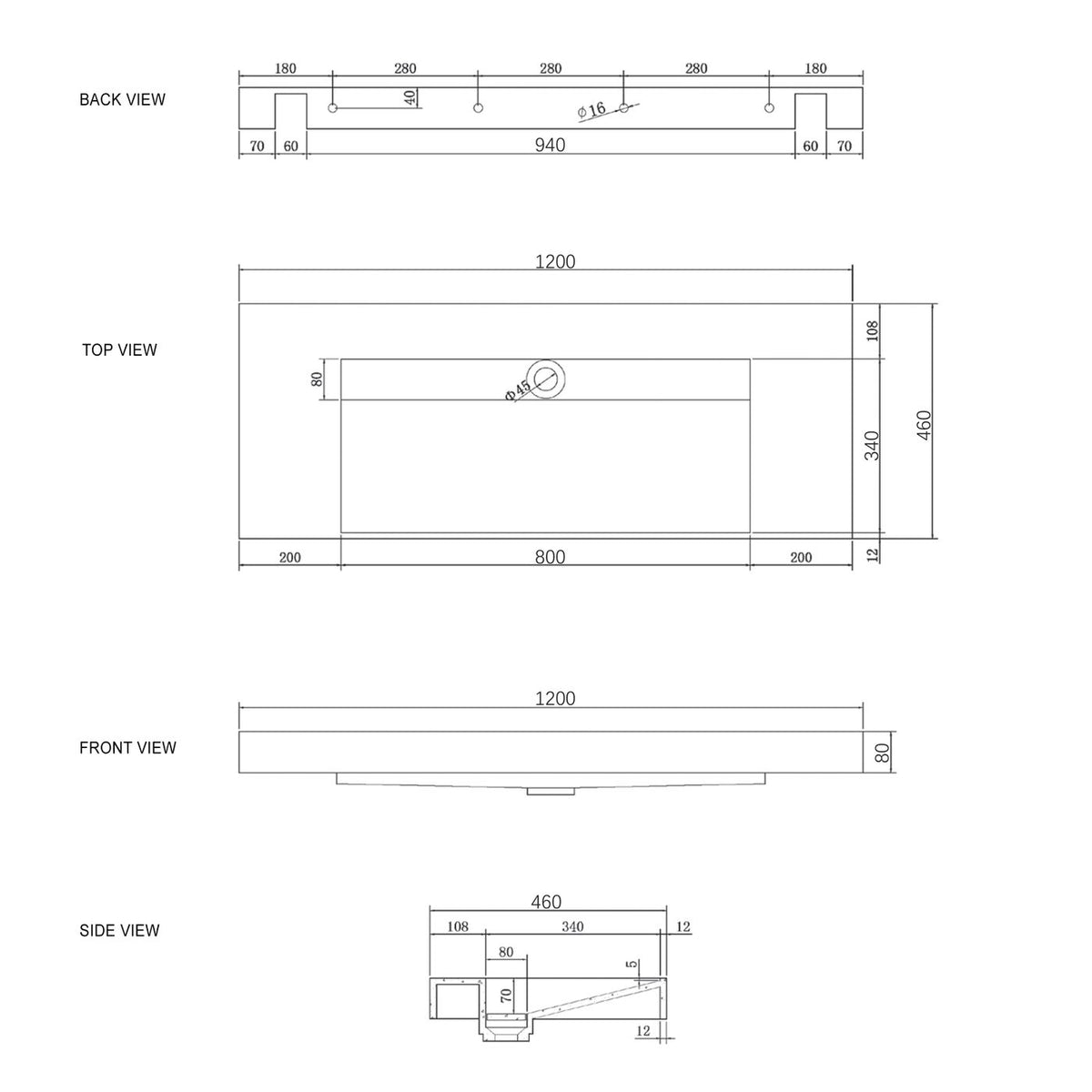 Otti Moonlight Wall Hung Basin