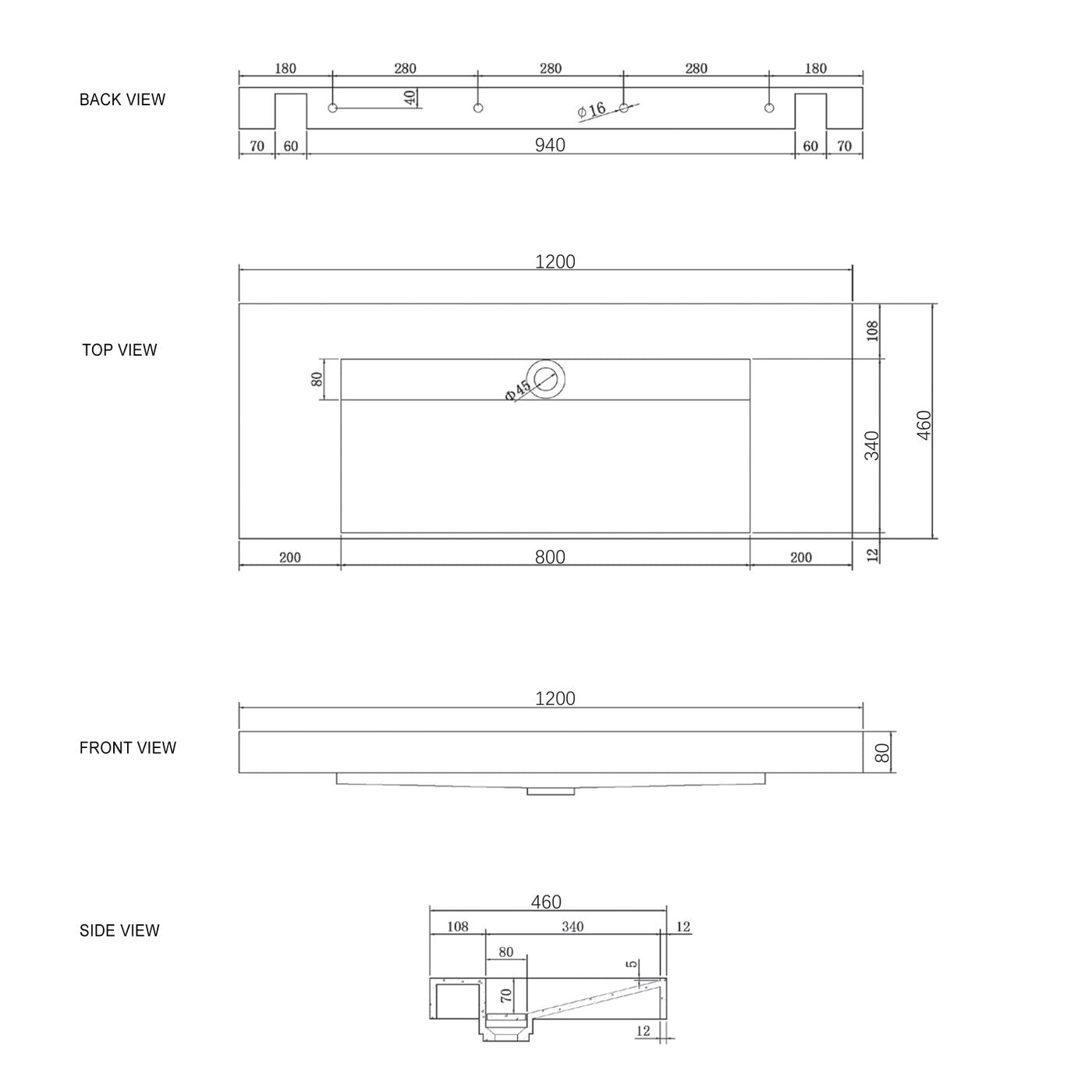 Otti Moonlight Wall Hung Basin