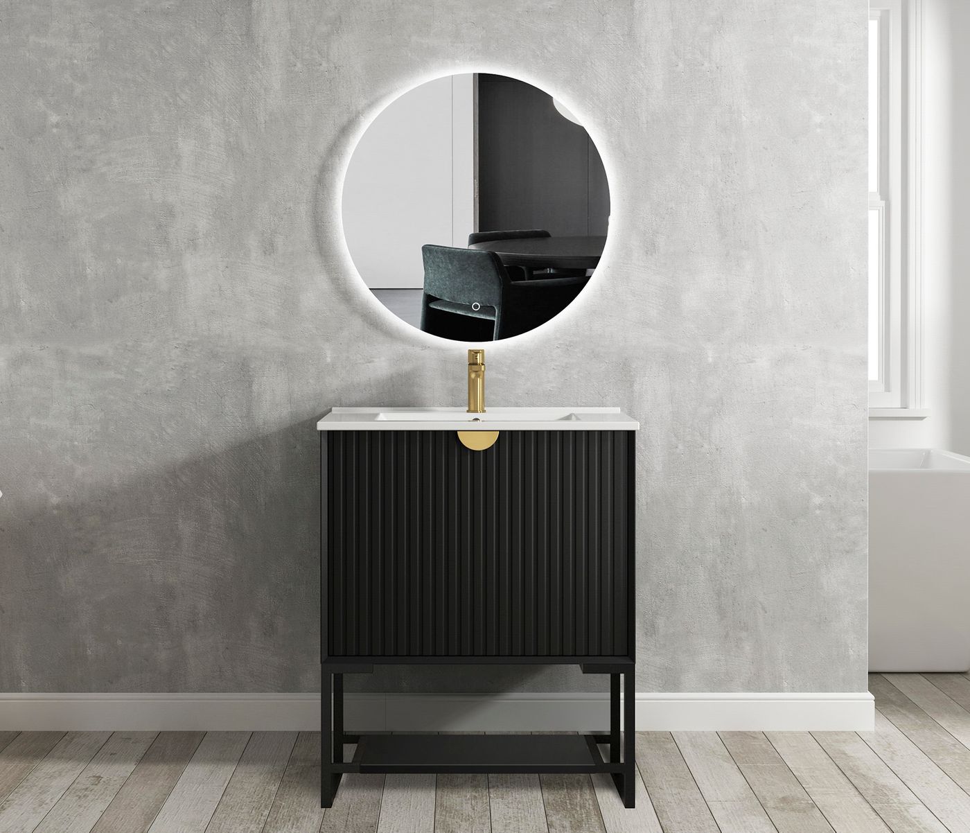 Otti Marlo Vanity Freestanding Legs | Matte Black