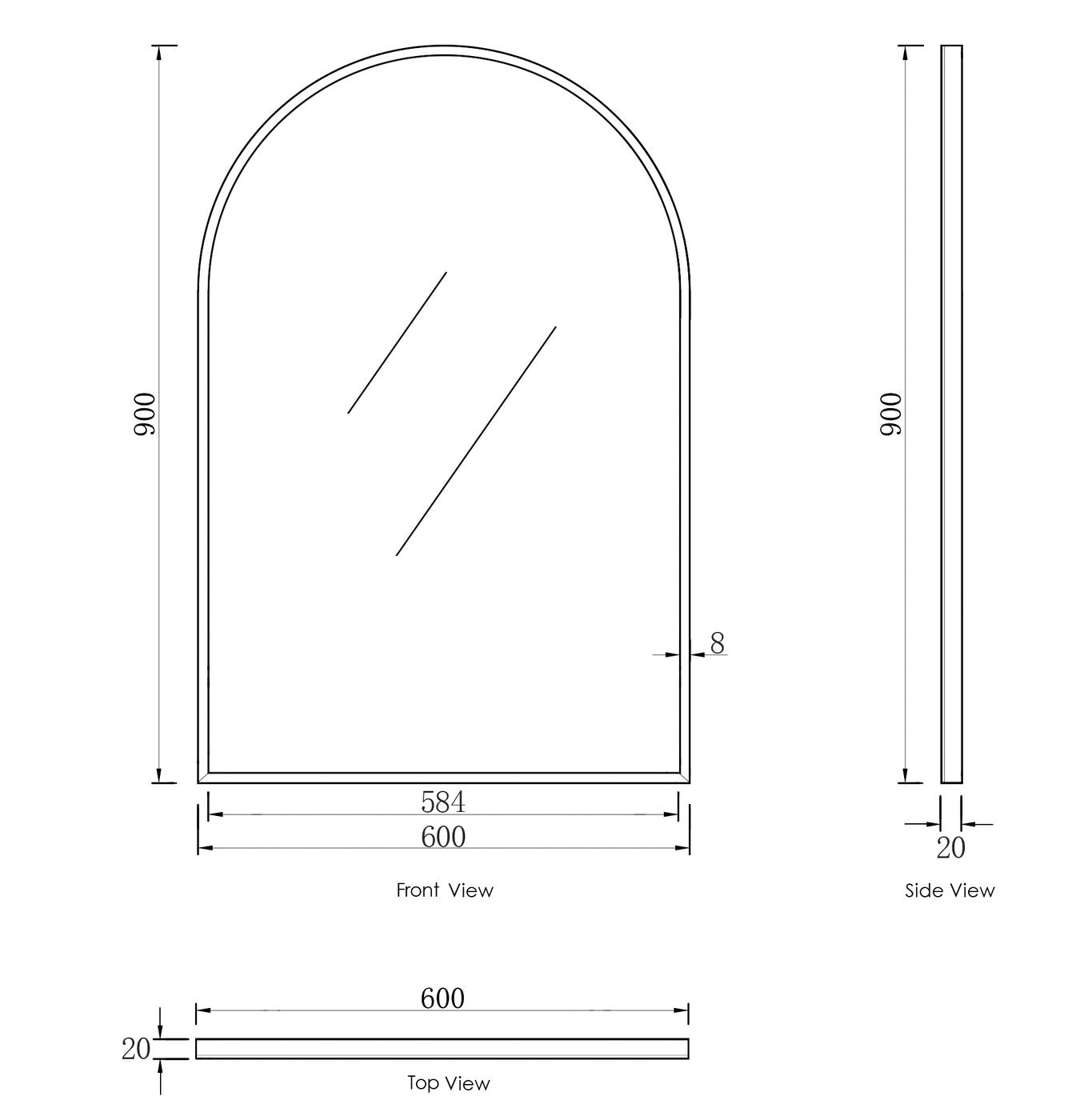 Otti Archie Metal Frame Mirror