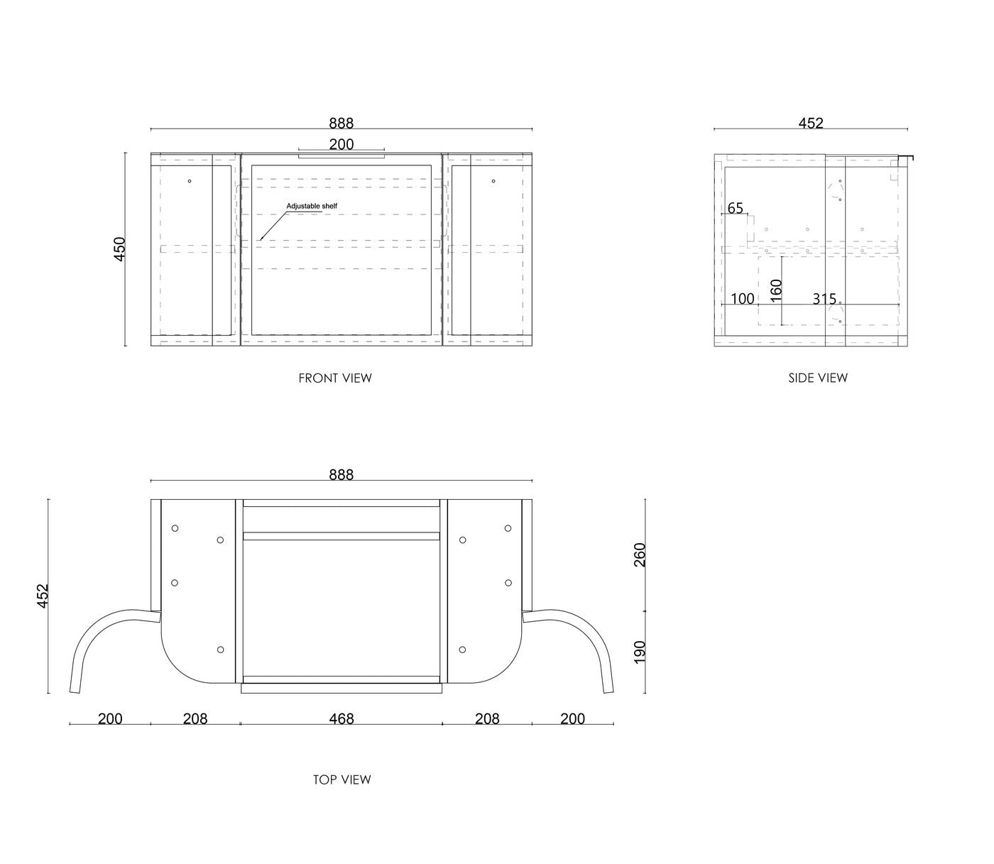 Otti Hampshire Wall Hung Curve Vanity | Satin White