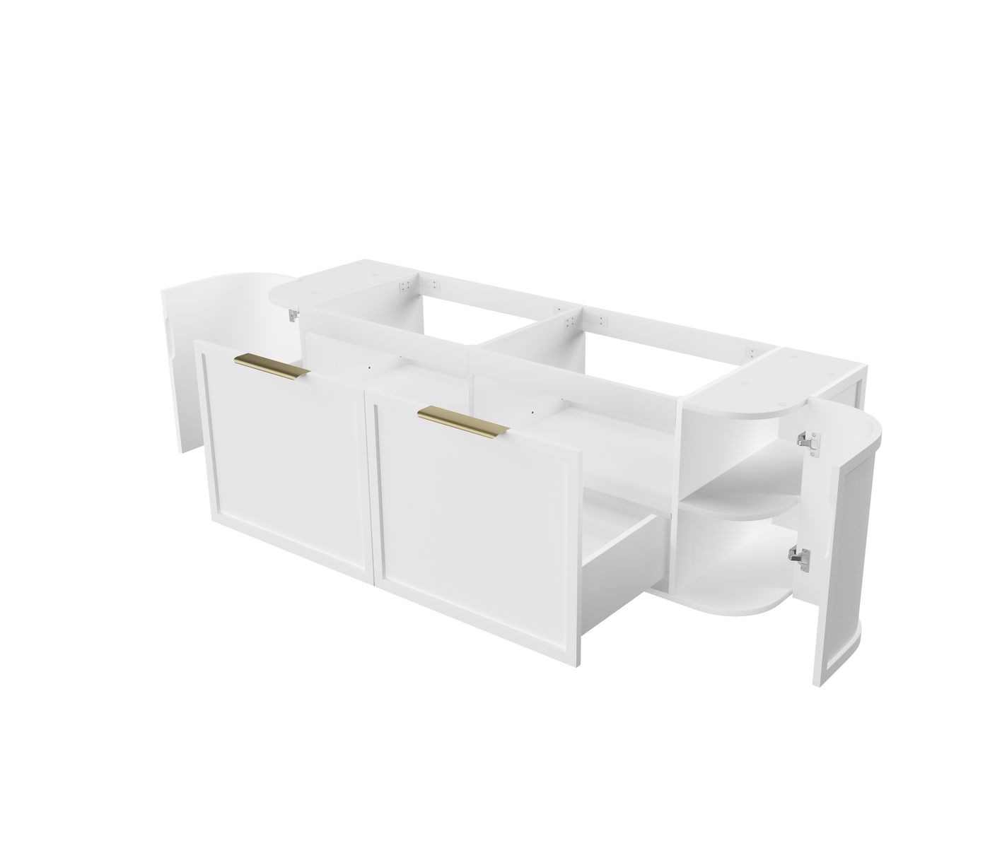 Otti Hampshire Wall Hung Curve Vanity | Satin White