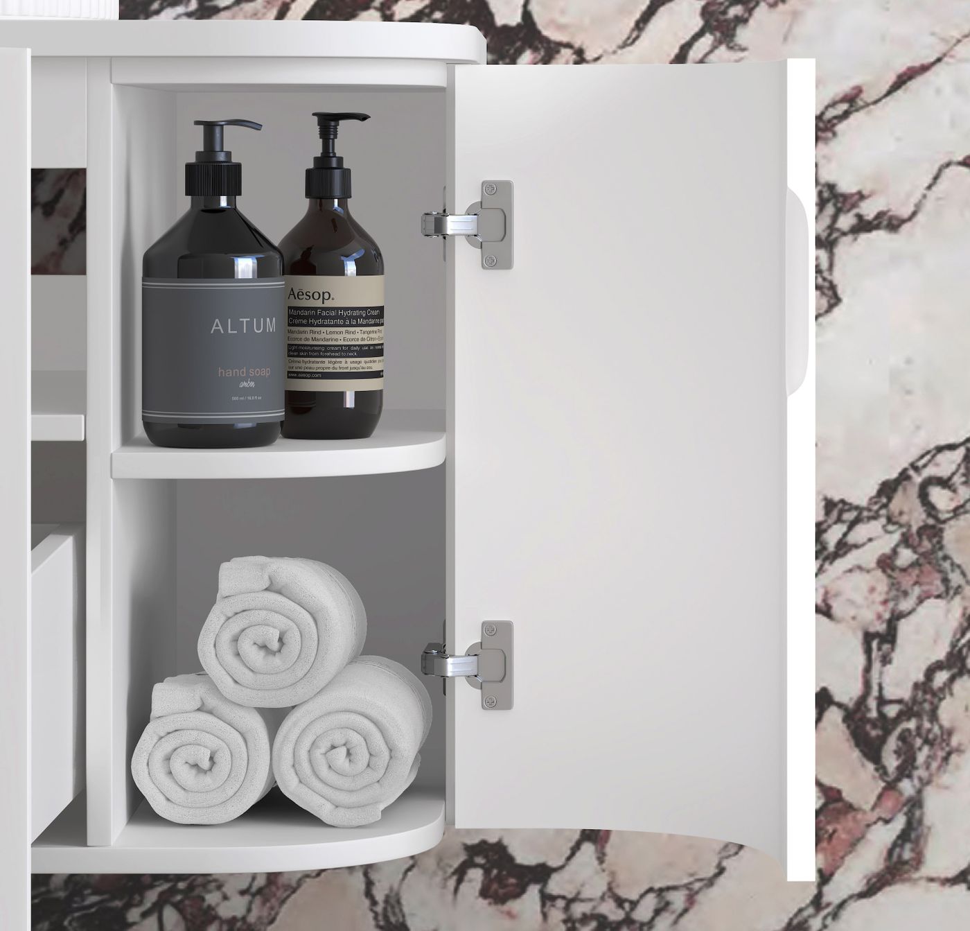 Otti Hampshire Wall Hung Curve Vanity | Satin White