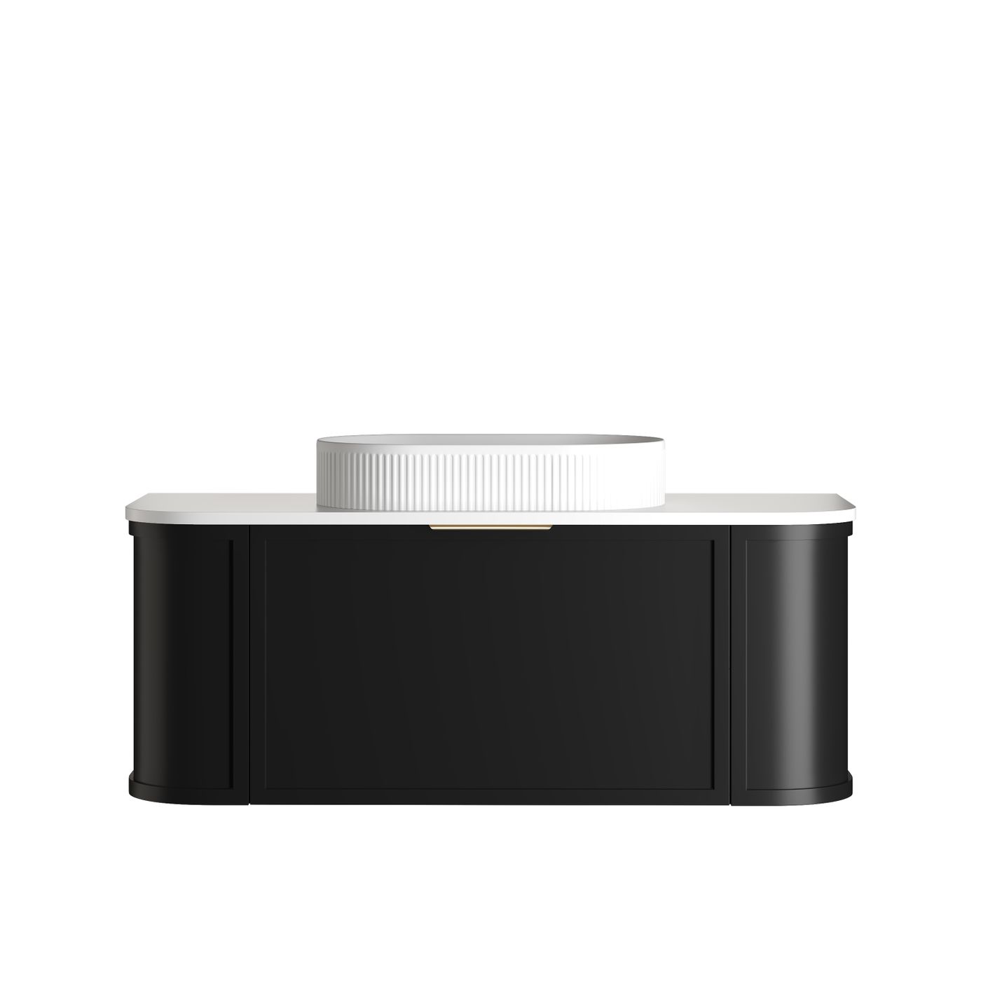 Otti Hampshire Wall Hung Curve Vanity | Satin Black