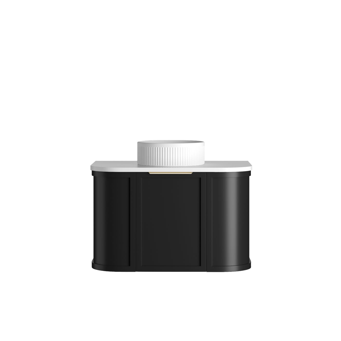 Otti Hampshire Wall Hung Curve Vanity | Satin Black