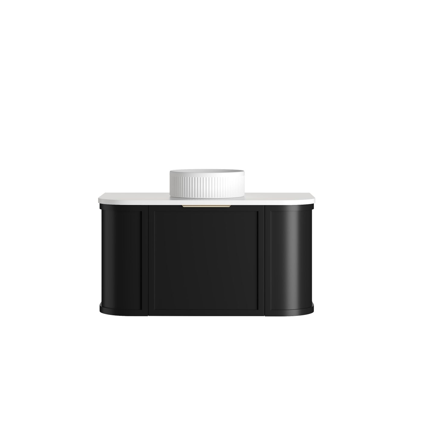 Otti Hampshire Wall Hung Curve Vanity | Satin Black