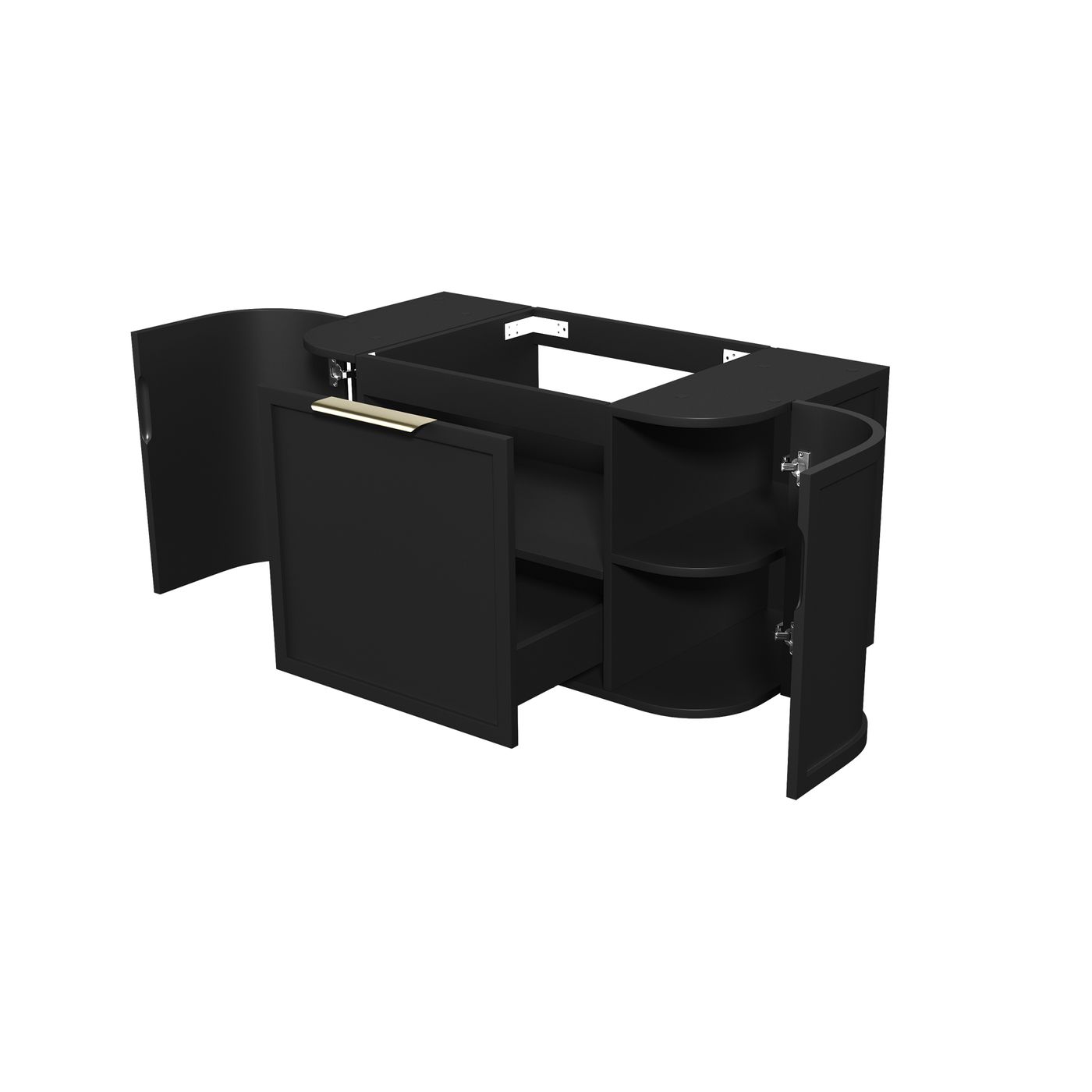 Otti Hampshire Wall Hung Curve Vanity | Satin Black