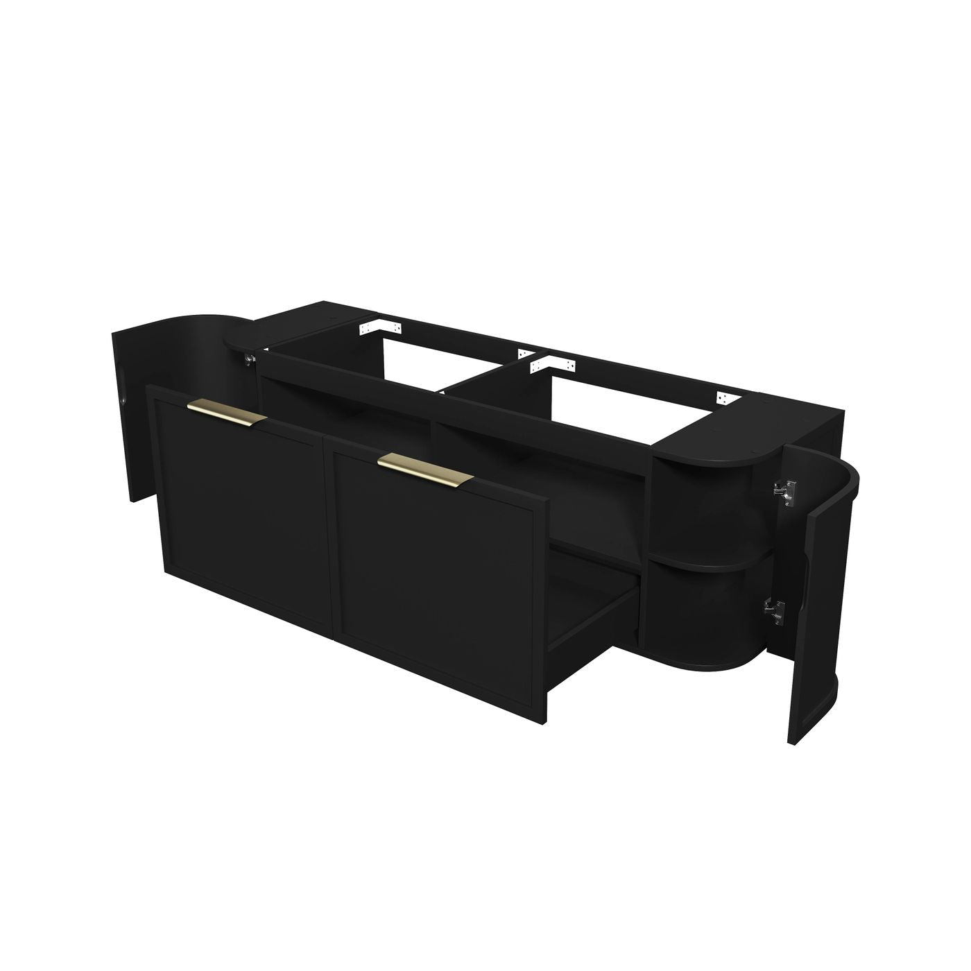 Otti Hampshire Wall Hung Curve Vanity | Satin Black