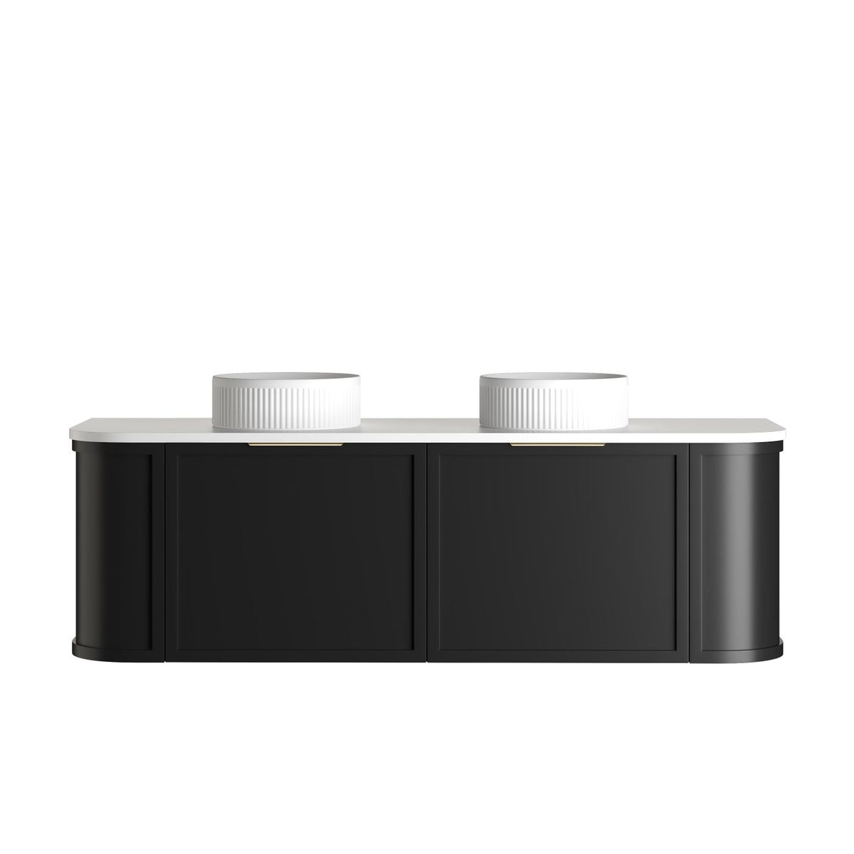 Otti Hampshire Wall Hung Curve Vanity | Satin Black