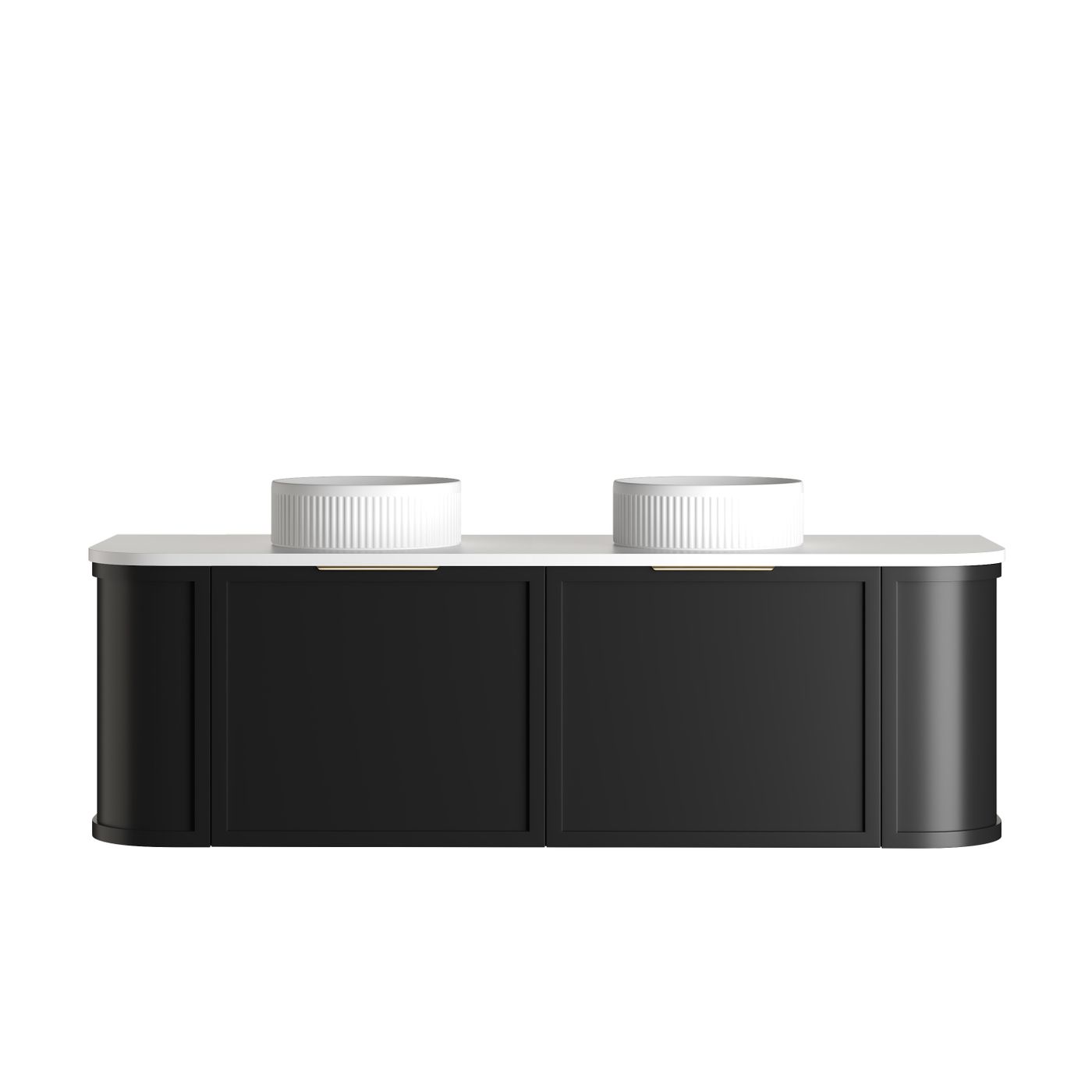 Otti Hampshire Wall Hung Curve Vanity | Satin Black