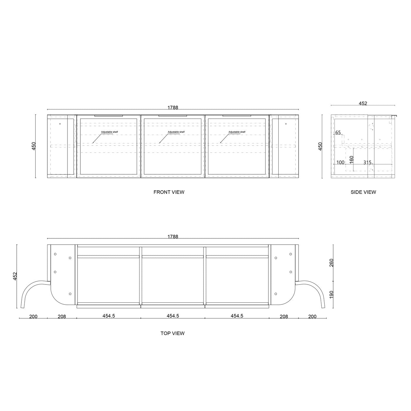 Otti Hampshire Wall Hung Curve Vanity | Satin Black