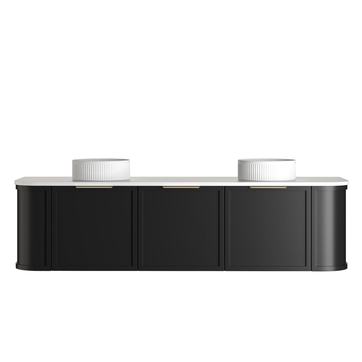 Otti Hampshire Wall Hung Curve Vanity | Satin Black