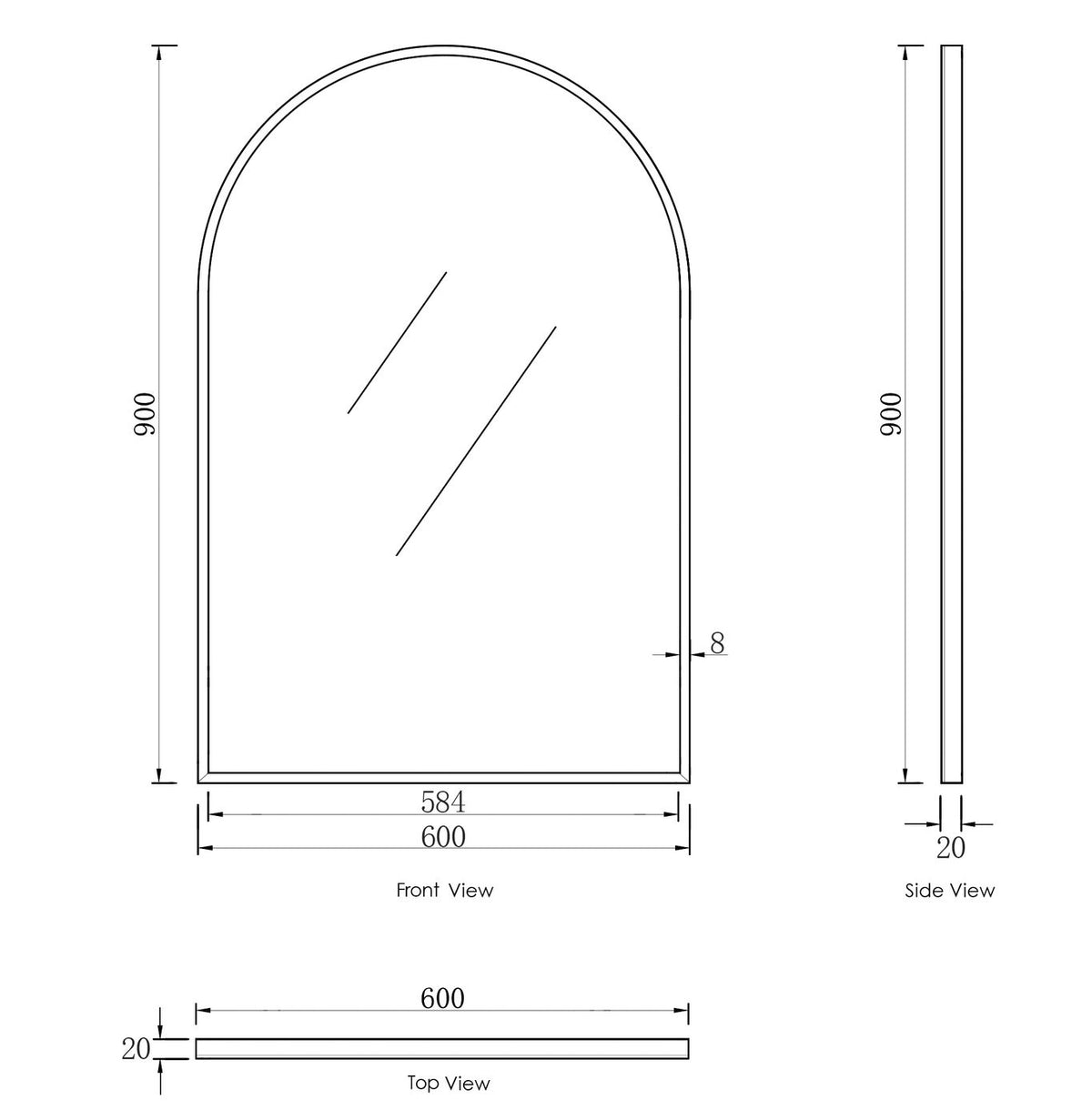 Otti Archie Metal Frame Mirror