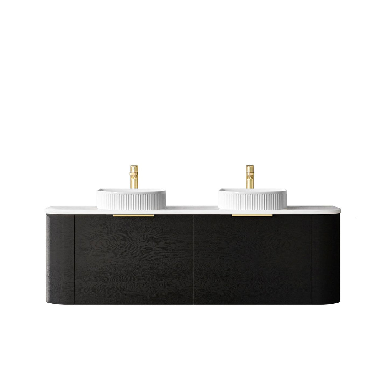 Otti Bondi Wall Hung Curve Vanity | Natural Oak & Black Oak | 600 / 750 / 900 / 1200 / 1500 / 1800 MM