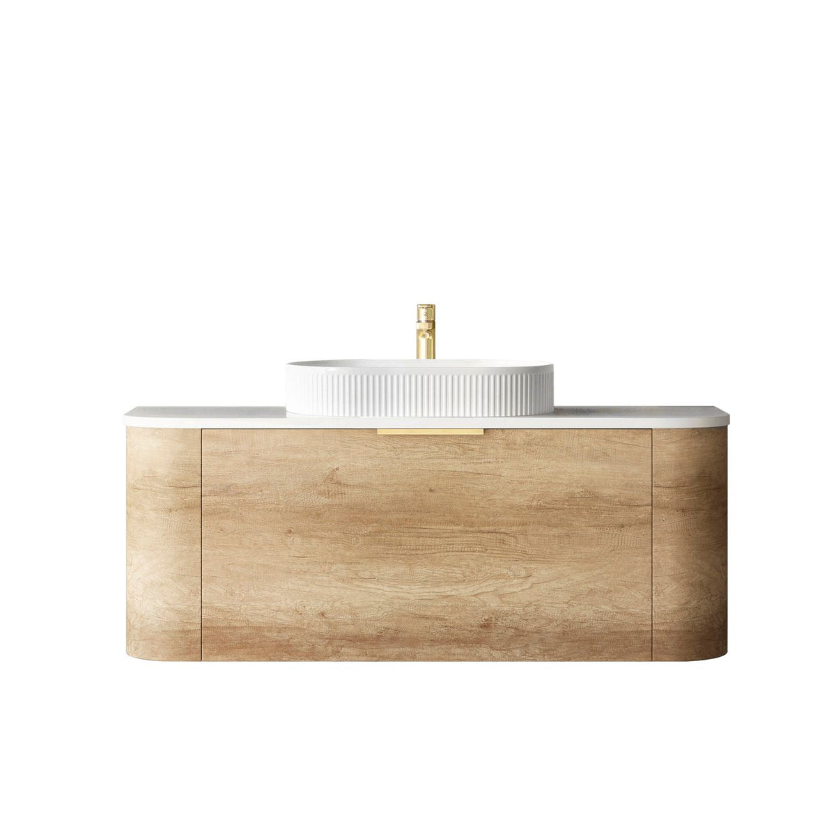 Otti Bondi Wall Hung Curve Vanity | Natural Oak & Black Oak | 600 / 750 / 900 / 1200 / 1500 / 1800 MM