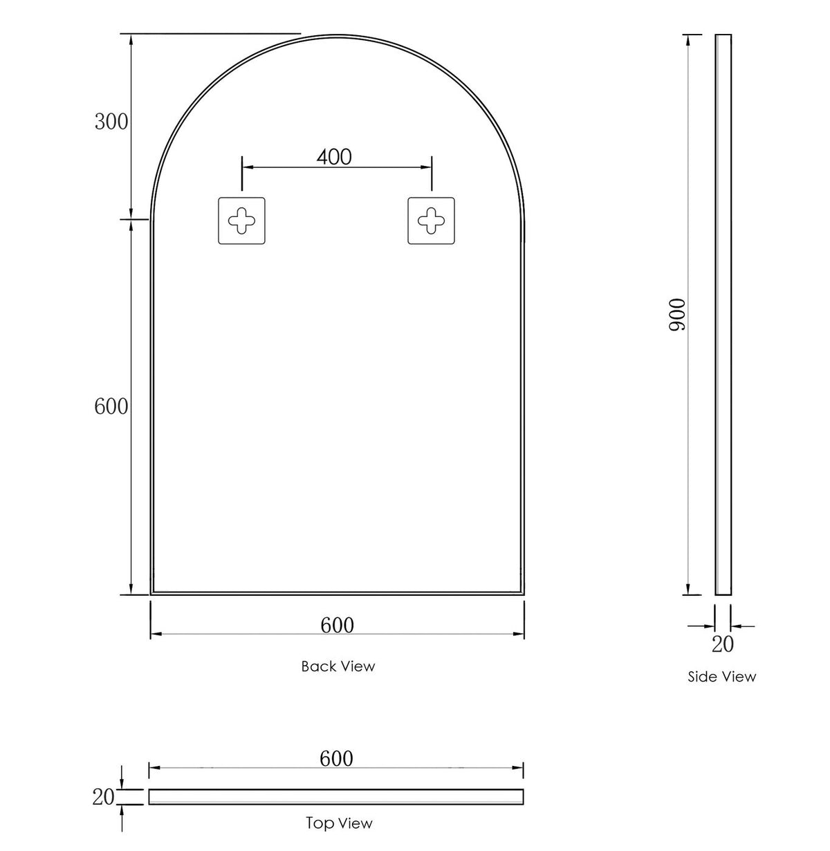 Otti Archie Metal Frame Mirror